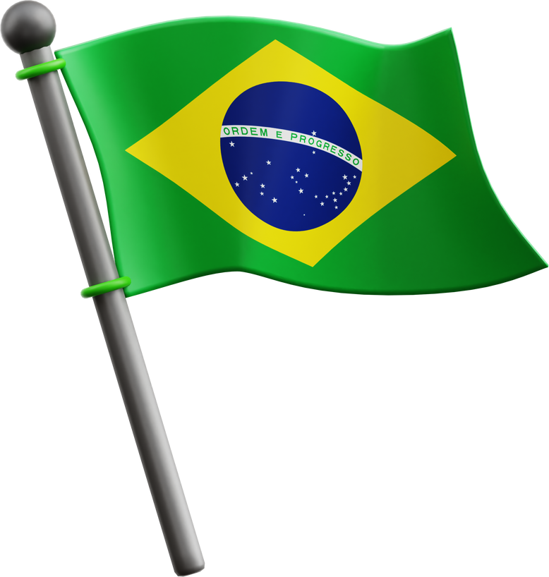 Brazilian Flag 3D Illustration